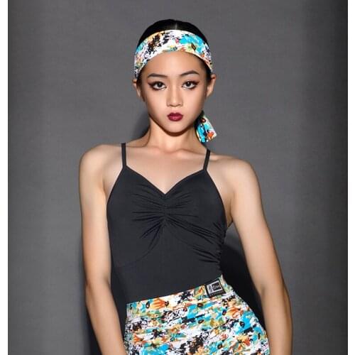 New Latin Dance Costumes For Girls Sling Tops Sexy Bodysuit Children Practice Clothes Chacha Samba Tango Latin Dance Wear DN9601