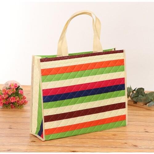 New Style Laser Colorful Non-woven Bag Three-layer With Cotton Portable Gift Bag Shopping Bag