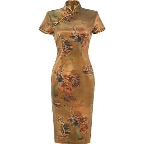 Shanghai Story Knee Length Cheongsam Chinese Traditional Dresses Womens Qipao 8 Color