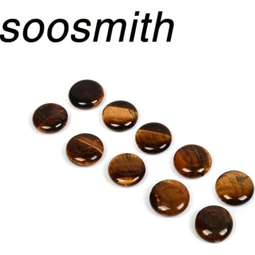 Flat Round Natural Stone Tiger Eyes Beads for jewelry Making Diy/Handmade Charms Bracelet Necklace Wholesale Craft Bead Gifts