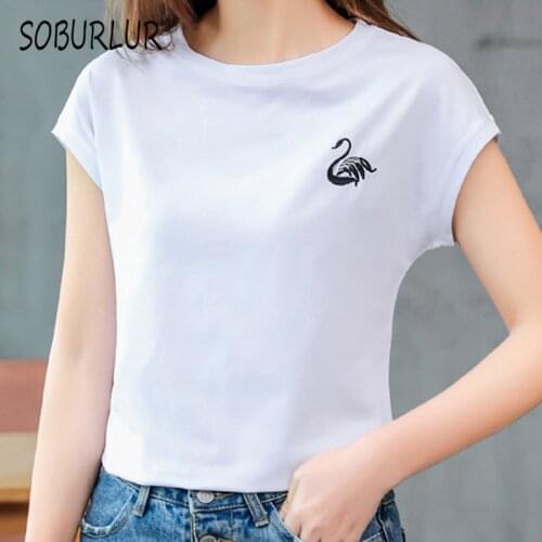 SOBURLUR Basic T shirt Oversize T-shirt Crop Top Woman Clothing Shirt Harajuku Tops Blousas Tees Womens T-shirt Loose 2021 New