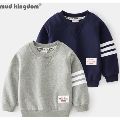 Mudkingdom Boy Sweatshirts Casual Long Sleeve Loose Patch Designs Crew Neck Tops for Little Boys Pullover Spring Autumn Clothes