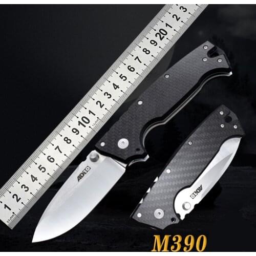 AD-10 Tactical Folding Knife (Carbon Fiber Handle) M390 Steel Blade Outdoor Camping Rescue Survival Multifunctional Tool