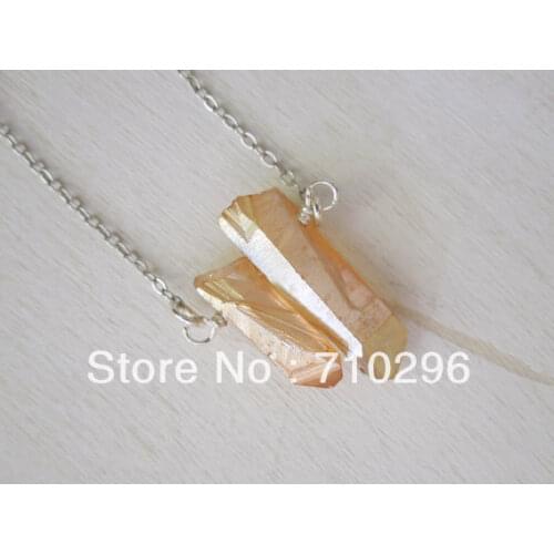 Amazing!Natural Clear Quartz Point jewelry Gem stone jewelry necklase 10pcs/lot