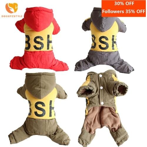 Thickened fleece Warm Jumpsuits Jacket for dogs Winter Four-legged Coat Dog Clothes for Chihuahua Puppies Yorkshire Dog Costumes