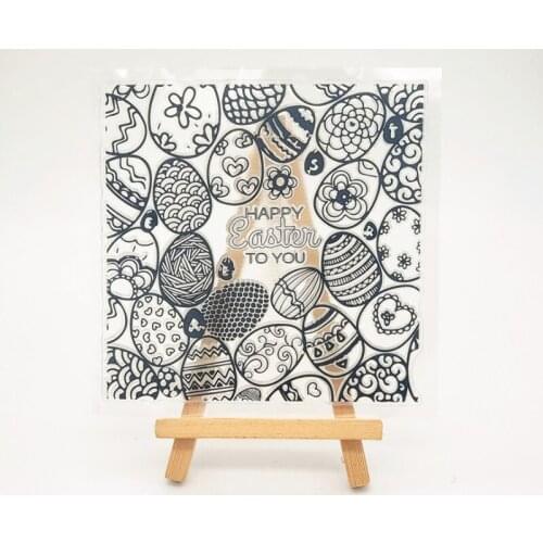 1pc Kawaii Easter Eggs Transparent Clear Silicone Stamp Seal DIY Scrapbooking Stencil Coloring Decorative Office School Supplies