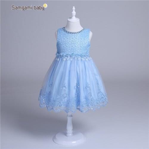 2020 Summer Lace Dress Girl Princess Flower Girl Evening Dress