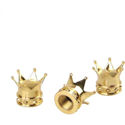 4pcs Car Wheel Tire Valves Stems Crown Style Waterproof Dustproof Rustproof Car Motorcycle Bicycle Stem Car Auto Repair Tool