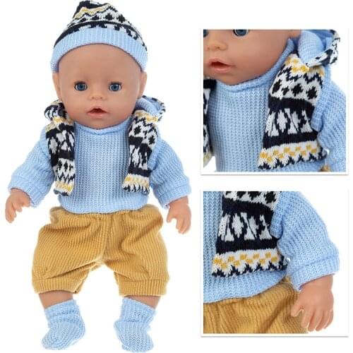 5pcs/set Doll Clothes Fit 17 inch 43cm Doll Clothes Born Babies Doll Clothes For Baby Birthday Festival Gift