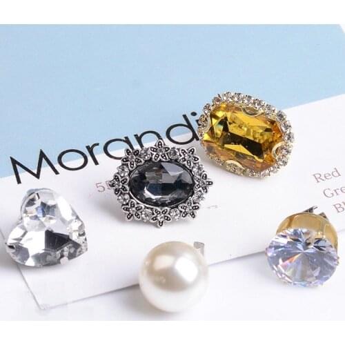 5pcs/lot Alloy Rhinestone Sneaker buckle Gold Buttons Ornaments Diamond Jewelry Choker Shoe buckle DIY Jewelry Accessories