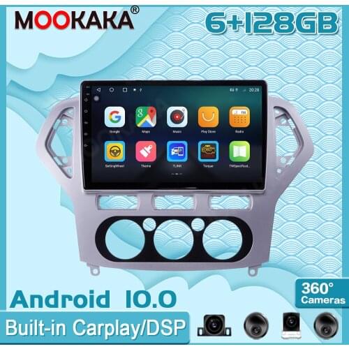 6+128GB Android10 For Ford Mondeo MK4 2007-2010 Carplay Radio Multimedia Player Car GPS Navigation Head Unit with Screen Stereo