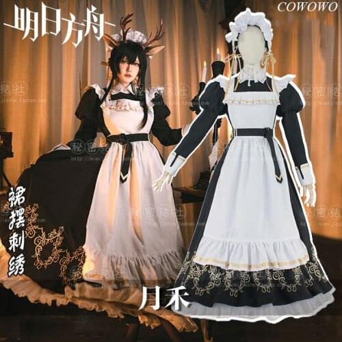 Anime! Arknights Tsukinogi Londinium Style Miko Maid Dress Vintage Elegance Uniform Halloween Party Role Play Outfit For Women