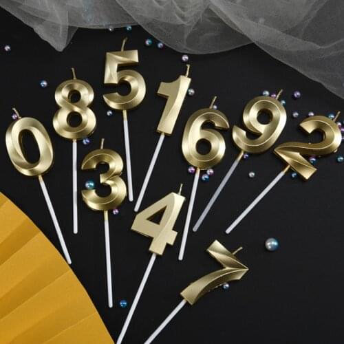 Champagne Number 0-9 Happy Birthday Cake Candles Topper Decor Party Supplies Decor Candles DIY Home Decor Supplies Numer Candle