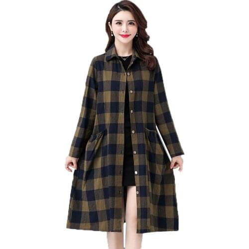 Casaco Feminino Middle-Aged Elderly Womens Windbreaker Spring Autumn 2021 New тренч женский Plus Size Mid-Length Trench Coat