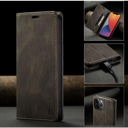 Leather Wallet Case For iPhone 12 Pro Max Mini 11 XS XR X SE 2020 8 7 6 6s Plus Luxury Flip Cover Coque Card Slots Magnetic