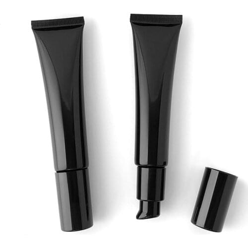 40ML X 50 Black Airless Pump Bottle Empty Cosmetic Cream Container Foundation Concealer Eye Cream Squeeze Packaging Soft Tubes