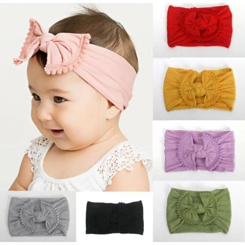 7Color Kids Girl Baby Headband Toddler Lace Bow Flower Hair Band Accessories