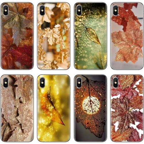 For Xiaomi mi Redmi Note 3 4 4X 5 6 7 8 8t 9 9s 9t 10 pro lite Soft Silicone TPU Case Fall-Glitter-C-leaf-Gold-Autumn-Maple