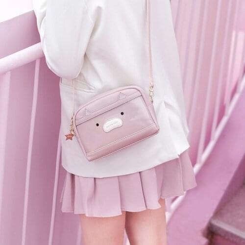 Women Cute Cosmetic Bag Travel Waterproof PU Zipper Makeup Pouch Pink Make Up Organizer Necessaire Toiletry Phones Shoulder Bag