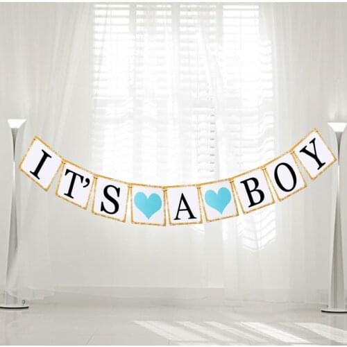1Set "ITS A BOY" Letter Bunting Flags Garland,Banner, Photo Booth, Wedding Party Photography Props Decoration Events Supplies