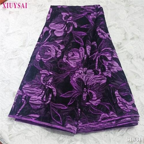 French Jacquard Lace Fabric Unique African Purple Lace Fabric Brocade Bridal Material For Nigerian Wedding Party
