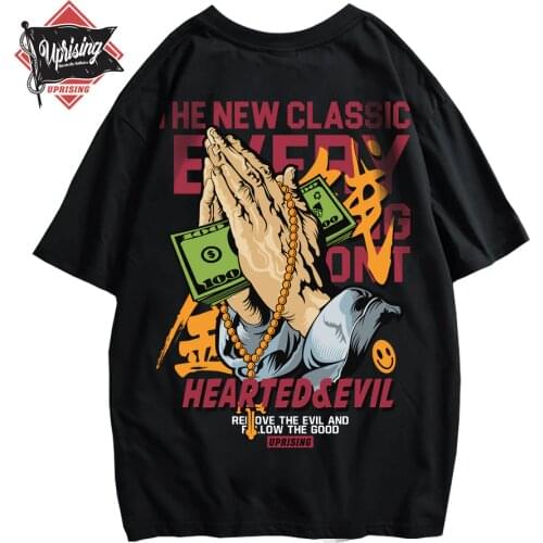 Spring Hip Hop T Shirt Men Powerful Hands Printed T-Shirts Harajuku Streetwear Summer Tshirt Short Sleeve Tops Tees Cotton