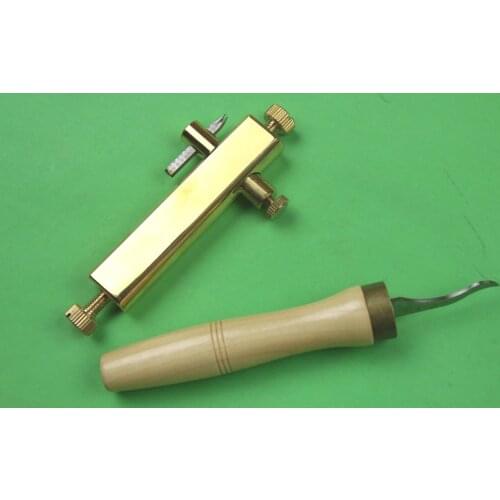 Violin maker tools, brass purfling and clean up groove knife, Luthier tools