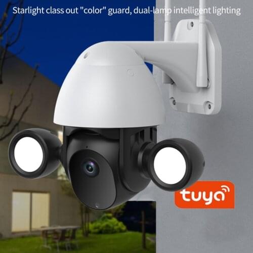 Tuya 3MP WIFI IP Surveillance Camera Video Recorder Smart Floodlight Garden Security CCTV Video Camera PTZ IR IP66 AI Auto Track