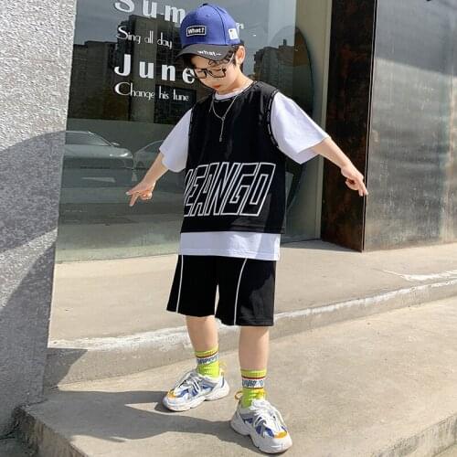 Children Clothing Boy Sportswear kids Boys Casual Set Teen Tracksuit Short-sleeved Tops+ Pants 2pcs set Boy T-shirts Shorts Set