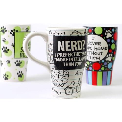 Creative hand-painted Cat Paws large travel mugs ceramic cups and mugs with lid/handgrip porcelain drinkware milk tea coffee mug