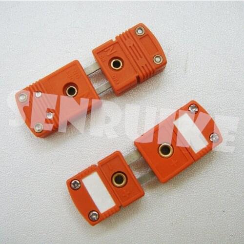 20PC Miniature N Type thermocouple Connector Male and Femal Orange Color Flat Pin thermocouple plug