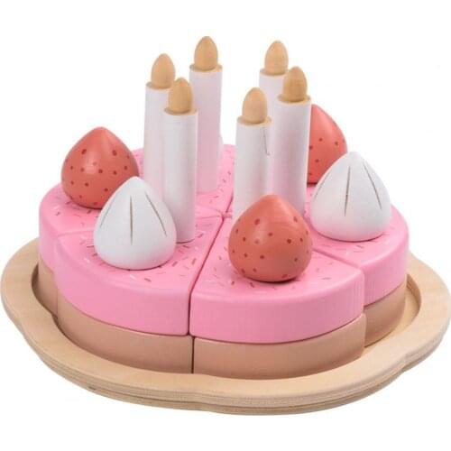 Stimulated Self Assembly Happy Birthday Fruit Cake Set Kids Pretend Play Toy