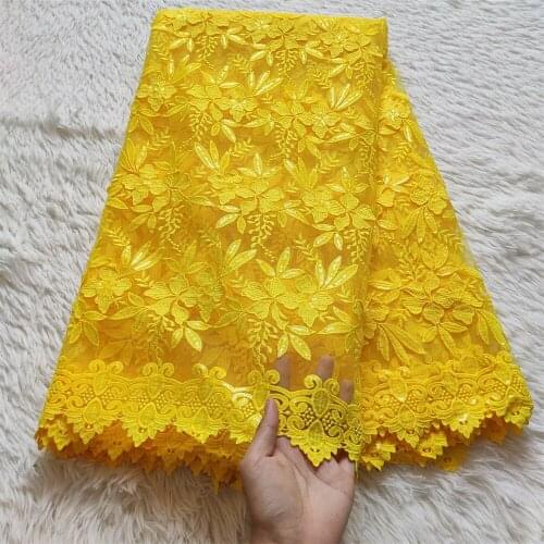 Latest 2021 High Quality African Lace Fabric Embroidery Swiss French Tulle Cotton 5yards Wedding Party Dress Guipure Sequins