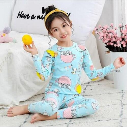 New Cotton Long Sleeve Girls Clothes Boys Pajamas Children Cartoon Pyjamas Sets Baby Sleepwear Pijamas Kids Nightwear