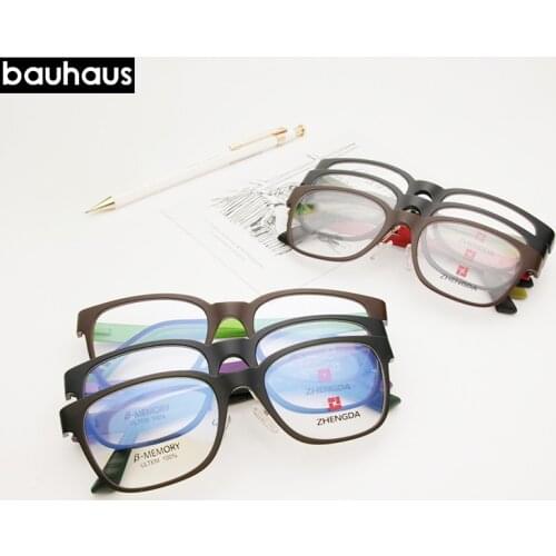 Bauhaus Frame Eyeglasses Frames Men prescription ultem Male Fashionable Spectacle Frames Optical Glasses Black