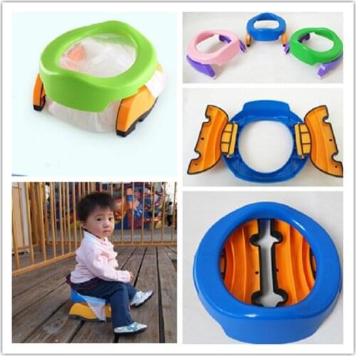Portable Baby Outdoor Travel Pots Boy Girl Foldaway Toilet Basin Potty Car Travel Baby Folding Potty Kids Training Toilet Seat