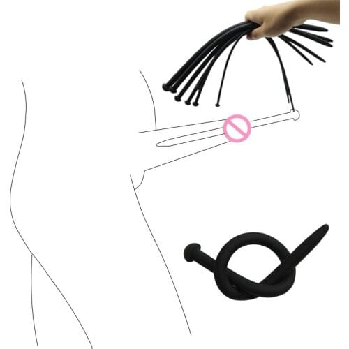 Black Hot Sounds Silicone Urethral Dilator Horse Eye Stimulate Male Urinary Catheterization Expanders Silicone Catheter Sounds
