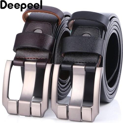 Deepeel 1pc 3.8X110-125cm Mens Hige Quality Designer Luxury Belts for Men Retro Leisure 2nd Layer Cowhide Suit Accessory Belt