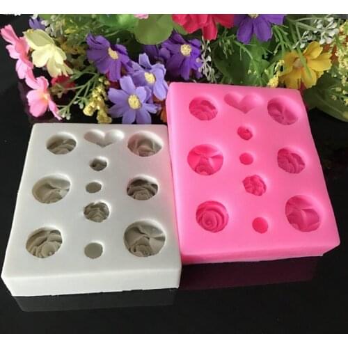 Rose Flower Silicone Molds Wedding Cupcake Topper Fondant Cake Decorating Tools Sugarcraft Candy Clay Chocolate Gumpaste Moulds