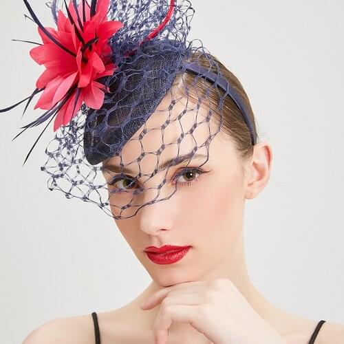 Fedoras Hat Red Fascinator Hats For Church Woman Hats Women Elegant Cap Wedding Woman Hat Wool Fashion Elegant Hair Accessories