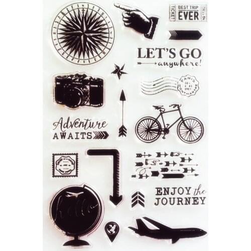 YLCS353 Travel Silicone Clear Stamps For Scrapbooking DIY Photo Album Cards Decoration Transparent Stamp Craft Clear Stamp Tool
