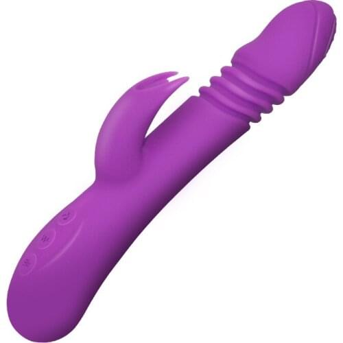 Silicone Rechargeable Thrusting Rabbit Vibrator Heating G Spot Vibrator Clitoris Stimulator Sex Toys for Women Sex Products