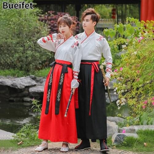 Han Dynasty Traditional Folk Hanfu Dress Ancient Couple CP Dance Costumes Tang Dynasty Adult Swordsman Robe Halloween Costume