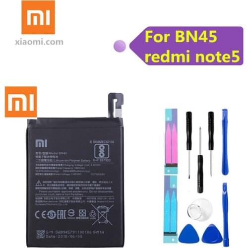 Xiao Mi BN45 Phone Battery For Xiaomi Redmi Note 5 Original xiaomi Phone Batteries Free Redmi Note 5 Battery BN45 3900Ah +Tools