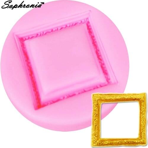 10PCS/SET M445 Classical Frame Silicone Fondant Molds Cake Tools Border Candle Mold Gumpaste Chocolate Moulds 6.2*6.2*1 cm