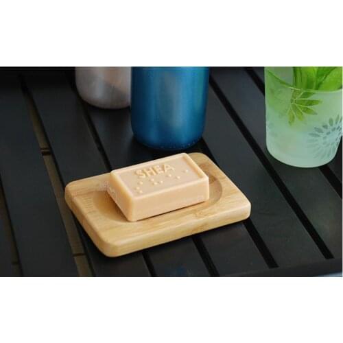 100PCS Natural Bamboo Wooden Soap Dish Wooden Soap Tray Holder Storage Soap Rack Plate Box Container for Bath Shower lin2901