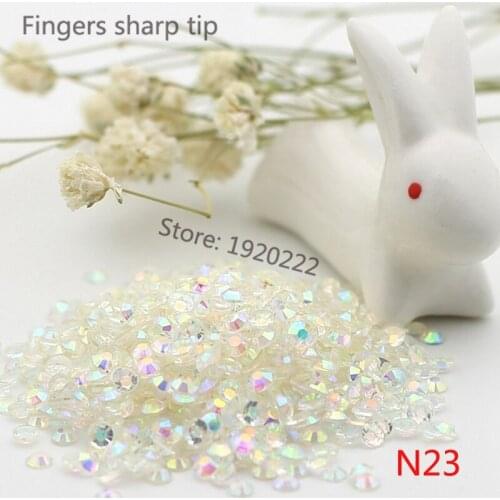 1000 pcs SS10 Transparent white AB 14 Facets Resin Round Rhinestone Sparkling Rhinestones Nail Art Decoration DIY N23