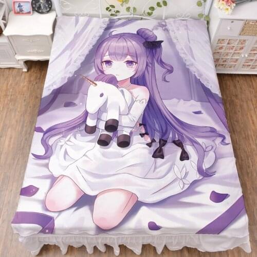2019-August update Japanese Anime Azur Lane sexy girl flannel blanket summer quilt bed milk fiber sheet 150x200cm