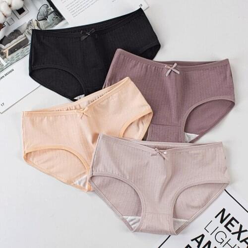 3pcs Women Underwear Set Plus Size L-XL Panties for Women Girl Briefs Sexy Lingeries Underpants Solid Colors Girl Female Pants