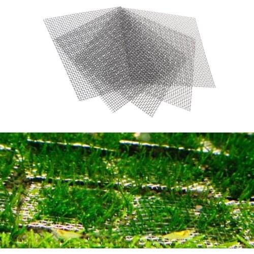 5pcs Aquarium Fish Tank Stainless Steel Wire Mesh Pad Plants Moss Net Decor 8x8cm New W215
